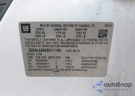 2014 Chevrolet Equinox Ls from USA, damaged, VIN 2GNALAEKXE6111169